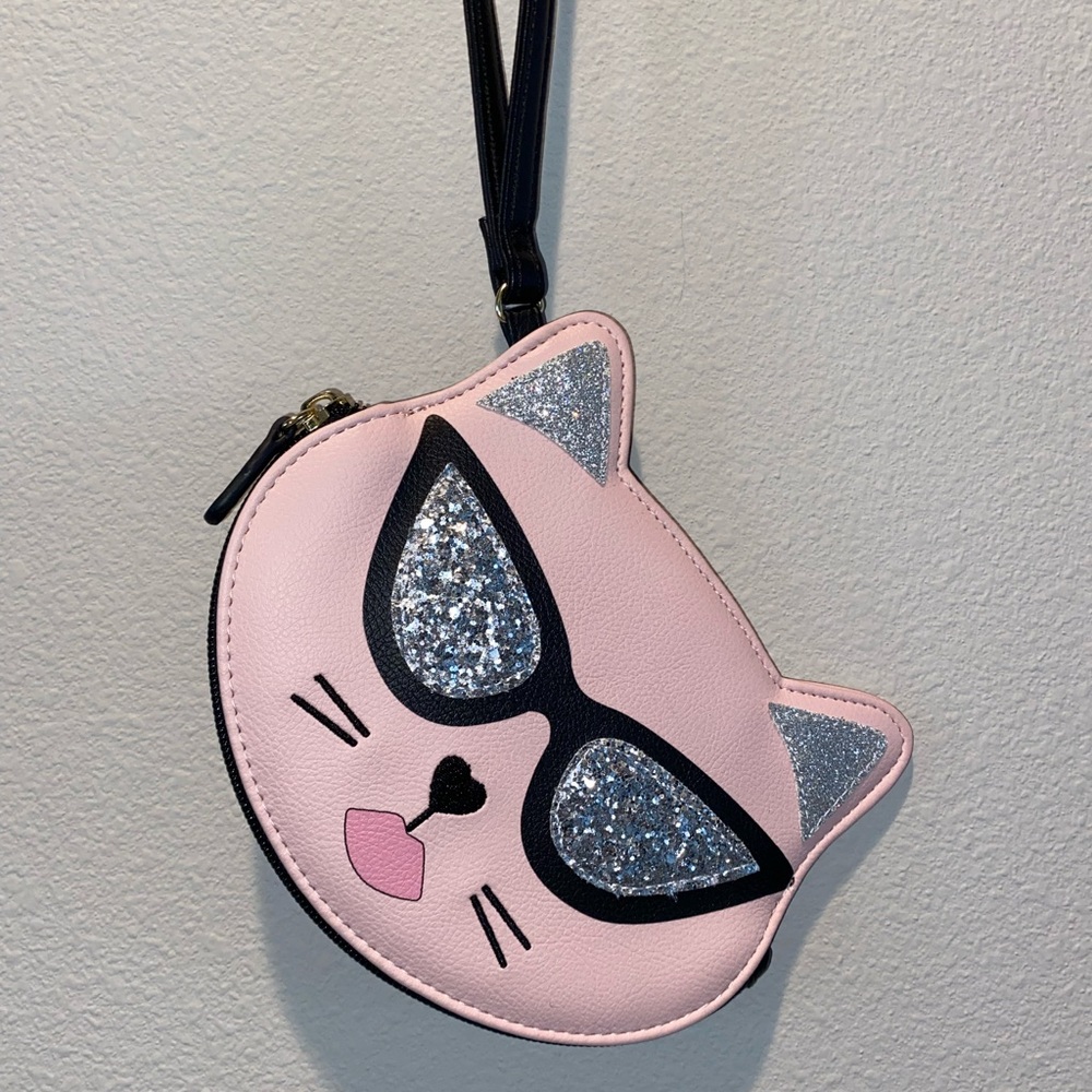 Betsy Johnson Pink Cat Face Wristlet